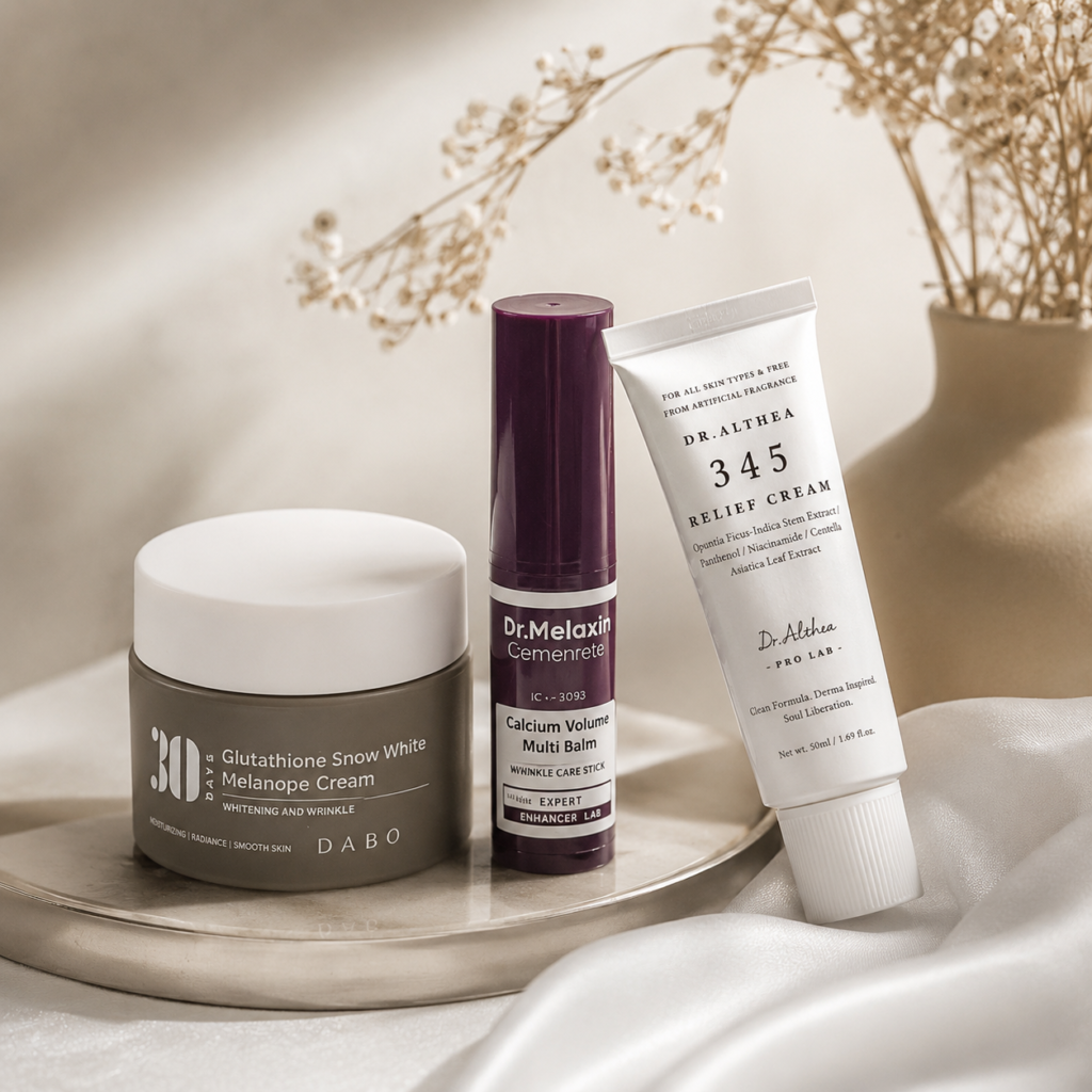 minimalist beauty trio